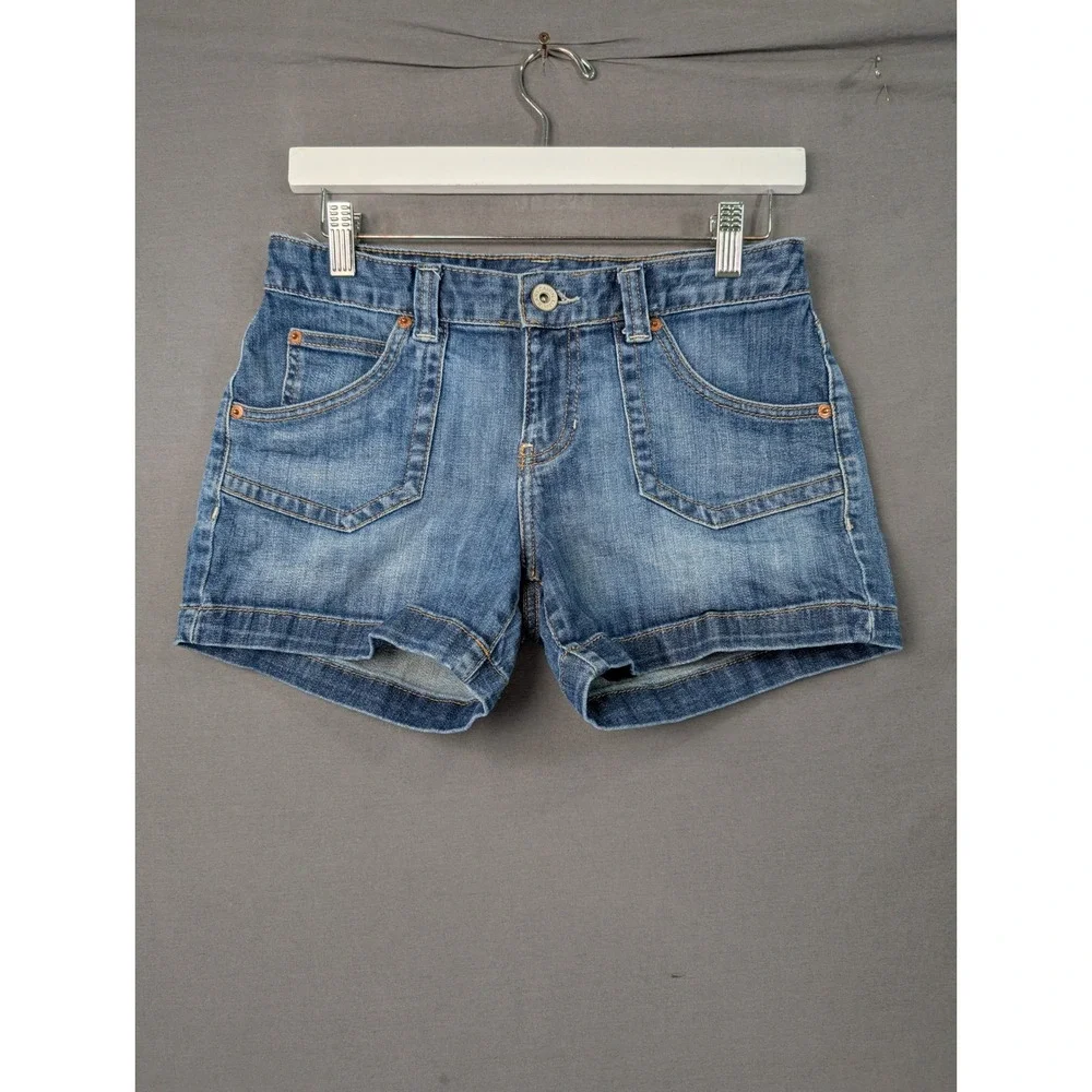 Calvin Klein Jeans Womens Size 4 Blue Denim Shorts Low Rise Cuffed 7226